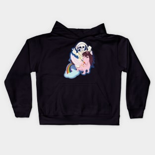 Skull unicorn rider Kids Hoodie